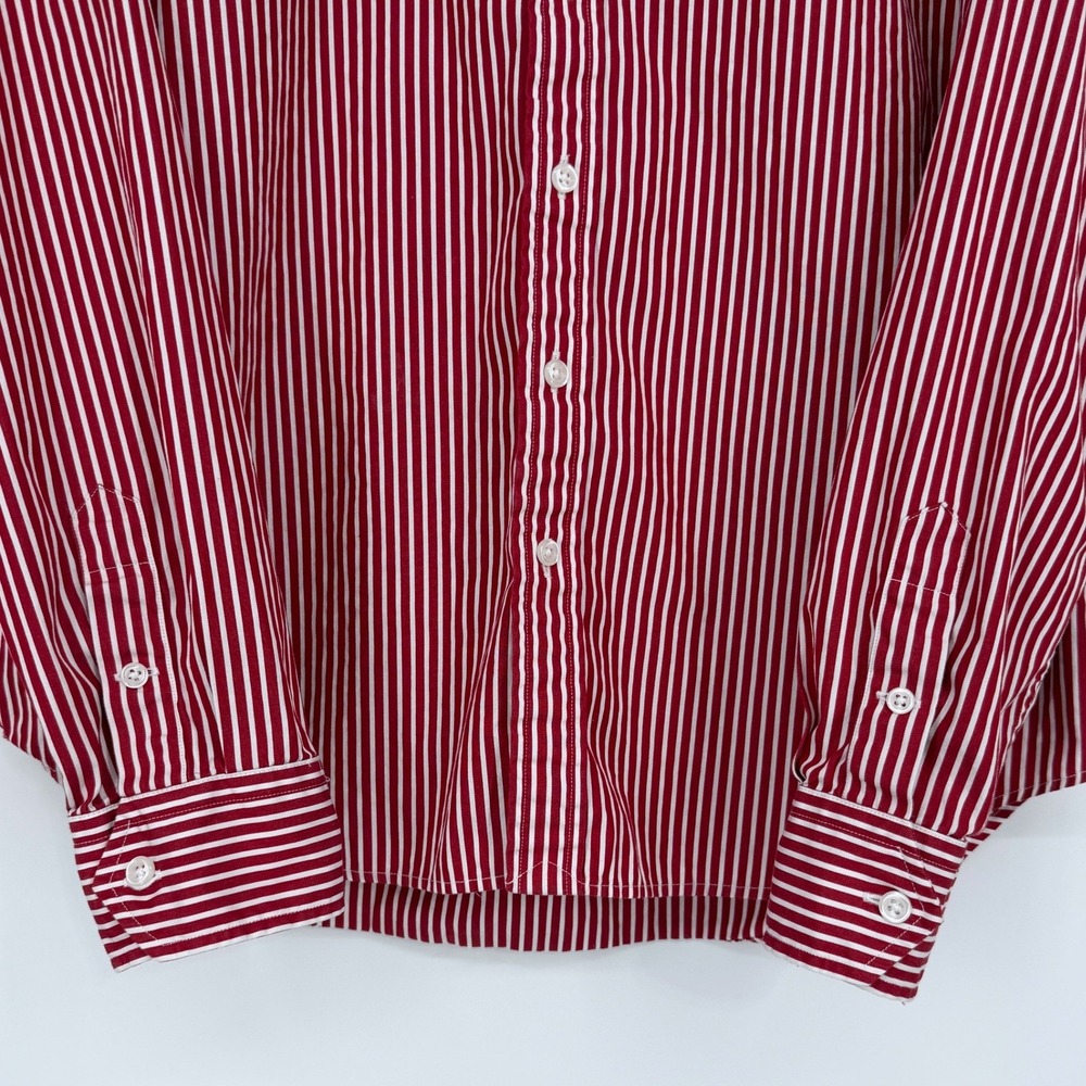 Ralph Lauren Sport Women's Red Striped Button Down Shirt Sz 14 Cotton - Picture 4 of 7